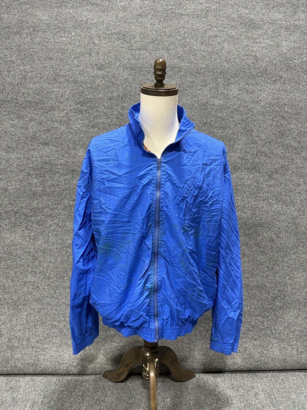 Vintage Speedo Windbreaker Jacket Blue Full Zip Spell Out Swim Adult Large L
